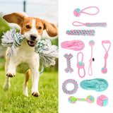 Maxbell 12pcs Cotton Rope Dogs Knot Toy Interactive Treat Toys set for Small Animals