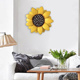 Maxbell 13 Inch Metal Sunflower Wall Decor Home Bathroom Hanging Sculpture Yellow