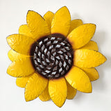 Maxbell 13 Inch Metal Sunflower Wall Decor Home Bathroom Hanging Sculpture Yellow