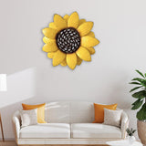 Maxbell 13 Inch Metal Sunflower Wall Decor Home Bathroom Hanging Sculpture Yellow