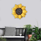 Maxbell 13 Inch Metal Sunflower Wall Decor Home Bathroom Hanging Sculpture Yellow