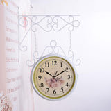 Maxbell 25cm Double Sided Retro Station Outdoor Garden Wall Clock Home Office Decor White