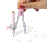 Maxbell Math Geometry Kit Set 8Pcs Student Supplies Protractor for Drawings Students pink