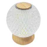 Maxbell Glass Ball Night Light Dimmable Bedroom Lamp Nursery Lights Yellow Wooden