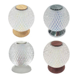 Maxbell Glass Ball Night Light Dimmable Bedroom Lamp Nursery Lights Yellow Wooden