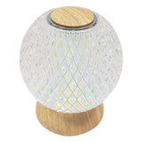 Maxbell Glass Ball Night Light Dimmable Bedroom Lamp Nursery Lights Yellow Wooden