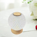 Maxbell Glass Ball Night Light Dimmable Bedroom Lamp Nursery Lights Yellow Wooden