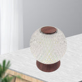 Maxbell Glass Ball Night Light Dimmable Bedroom Lamp Nursery Lights Red Wooden