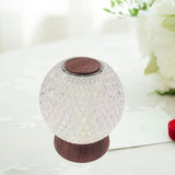 Maxbell Glass Ball Night Light Dimmable Bedroom Lamp Nursery Lights Red Wooden