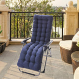 Maxbell Comfortable Polyester Garden Recliner Cushion Thickened Mat Outdoor Indoor Navy B