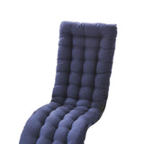 Maxbell Comfortable Polyester Garden Recliner Cushion Thickened Mat Outdoor Indoor Navy B