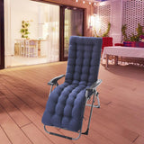 Maxbell Comfortable Polyester Garden Recliner Cushion Thickened Mat Outdoor Indoor Navy B