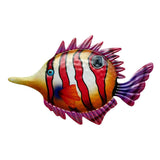 Maxbell Decorations Fish Metal Hanging Wall Art Decor for Bathroom Pool Red