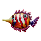 Maxbell Decorations Fish Metal Hanging Wall Art Decor for Bathroom Pool Red