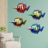 Maxbell Decorations Fish Metal Hanging Wall Art Decor for Bathroom Pool Red