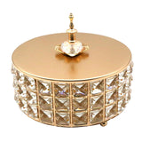 Maxbell Round Jewelry Box Keepsake Treasure Candy Storage Case for Tabletop 25cm