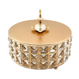 Maxbell Round Jewelry Box Keepsake Treasure Candy Storage Case for Tabletop 25cm