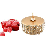 Maxbell Round Jewelry Box Keepsake Treasure Candy Storage Case for Tabletop 25cm