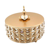 Maxbell Round Jewelry Box Keepsake Treasure Candy Storage Case for Tabletop 25cm