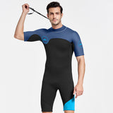 Maxbell Mens 2mm Shorty Wetsuit Diving Snorkeling Swimming Scuba Dive Suit Jumpsuit Dark Blue Black XXXL