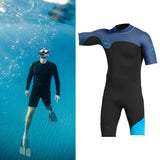 Maxbell Mens 2mm Shorty Wetsuit Diving Snorkeling Swimming Scuba Dive Suit Jumpsuit Dark Blue Black XXL