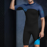 Maxbell Mens 2mm Shorty Wetsuit Diving Snorkeling Swimming Scuba Dive Suit Jumpsuit Dark Blue Black XXL