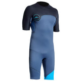 Maxbell Mens 2mm Shorty Wetsuit Diving Snorkeling Swimming Scuba Dive Suit Jumpsuit Blue and Black XL