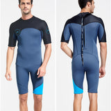 Maxbell Mens 2mm Shorty Wetsuit Diving Snorkeling Swimming Scuba Dive Suit Jumpsuit Blue and Black XL