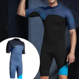 Maxbell Mens 2mm Shorty Wetsuit Diving Snorkeling Swimming Scuba Dive Suit Jumpsuit Blue and Black XL