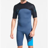 Maxbell Mens 2mm Shorty Wetsuit Diving Snorkeling Swimming Scuba Dive Suit Jumpsuit Blue and Black XL