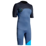 Maxbell Mens 2mm Shorty Wetsuit Diving Snorkeling Swimming Scuba Dive Suit Jumpsuit Blue and Black XL