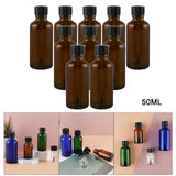 Maxbell Nail Polish Bottles 10ml Leakproof Storage Liquid with Brush Caps Brown 50ml