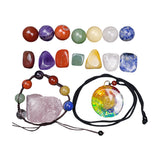 Maxbell Crystal Stone Rough Stone Set with Bracelet Home Desk Gemstones Decor