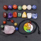 Maxbell Crystal Stone Rough Stone Set with Bracelet Home Desk Gemstones Decor