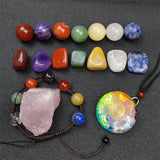 Maxbell Crystal Stone Rough Stone Set with Bracelet Home Desk Gemstones Decor