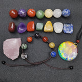Maxbell Crystal Stone Rough Stone Set with Bracelet Home Desk Gemstones Decor