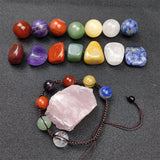 Maxbell Crystal Stone Rough Stone Set with Bracelet Home Desk Gemstones Decor