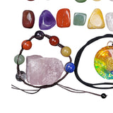 Maxbell Crystal Stone Rough Stone Set with Bracelet Home Desk Gemstones Decor