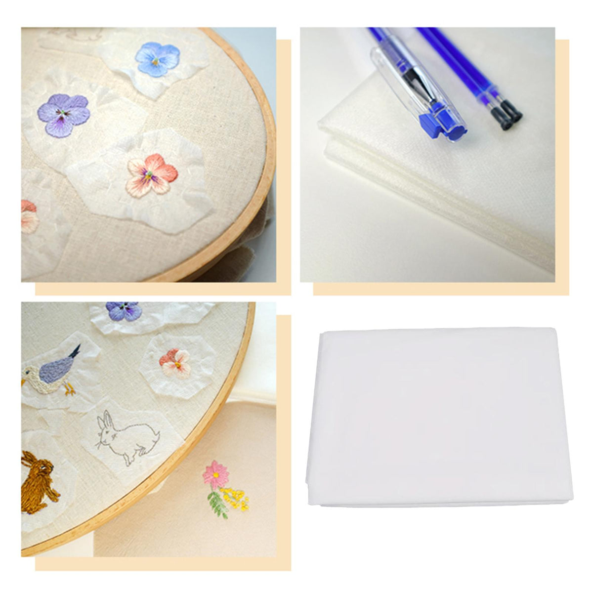 Maxbell 1 Roll 2m Water Soluble Embroidery Stabiliser Backing for Machine Embroidery