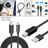 Maxbell Printer Cable Line A Male to B Male High Speed Cord Black USB2.0 1m