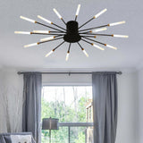 Maxbell Living Room Ceiling Lamp Chandelier Light Lighting Fixtures Black 18Head