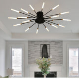 Maxbell Living Room Ceiling Lamp Chandelier Light Lighting Fixtures Black 18Head