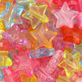 Maxbell 500pcs Clear Acrylic Star Beads 11mm Mixed Color for Jewelry Craft Necklace