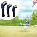 Maxbell 3Pcs Nylon Golf Club Head Cover Driver Wood Headcover Protector Blue White