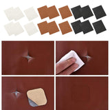 Maxbell 6PCS Leather Patch Kit Self Adhesive For Repair Couch Sofa Car Seat Handbag White