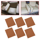 Maxbell 6PCS Leather Patch Kit Self Adhesive For Repair Couch Sofa Car Seat Handbag Brown