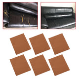 Maxbell 6PCS Leather Patch Kit Self Adhesive For Repair Couch Sofa Car Seat Handbag Brown