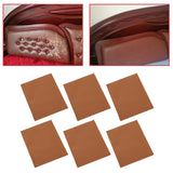 Maxbell 6PCS Leather Patch Kit Self Adhesive For Repair Couch Sofa Car Seat Handbag Brown