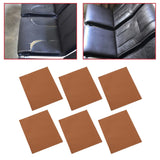 Maxbell 6PCS Leather Patch Kit Self Adhesive For Repair Couch Sofa Car Seat Handbag Brown