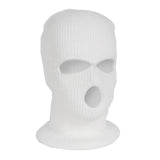 Maxbell 2/3-Hole Knitted Full Face Cover Ski Mask Winter Beanie Hat white